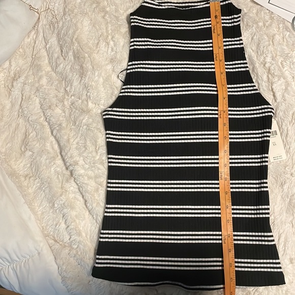 Anthropologie Maeve Mock Neck Tank Size XS Black & White Stripe Sleeveless NWT - Picture 5 of 10